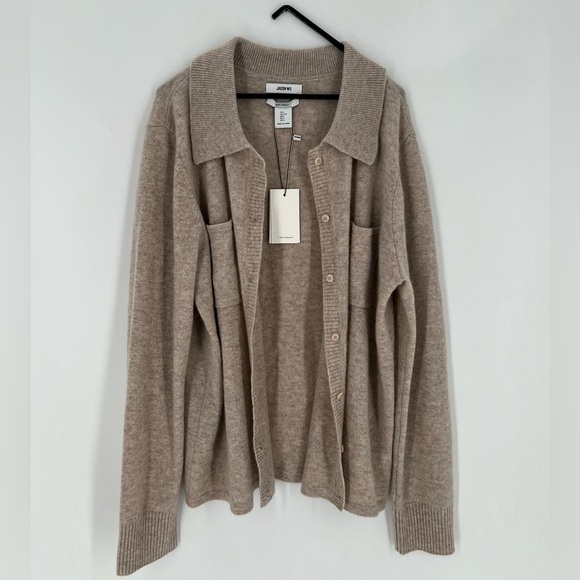 Jason Wu Cashmere Button Down Collared Patch Pocket Shirt Sweater Cardigan - Picture 8 of 8
